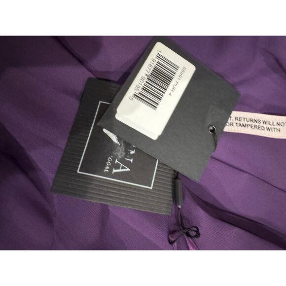 Mac Duggal Purple One Shoulder Chiffon Dress - Size 4 - Picture 7 of 8